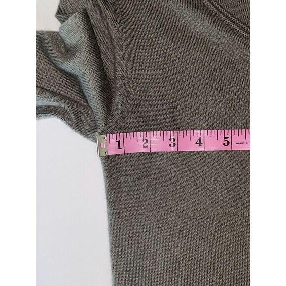 Cashmere Blend Sweater Dress Olive Green Front Zip Boho Y2K Quiet Luxury Small - Picture 12 of 16